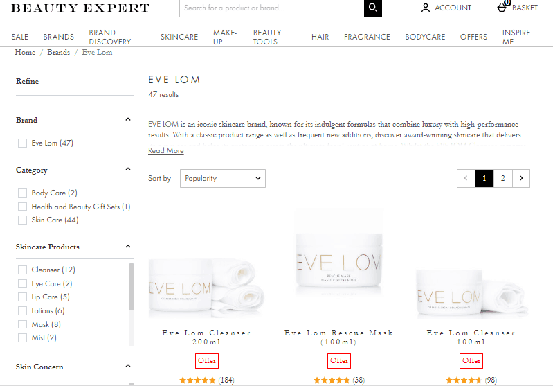 BeautyExpert優惠碼2024, 限時全線單品73折優惠, 英國Eve Lom潔面霜大罐裝200ML折後HK$651